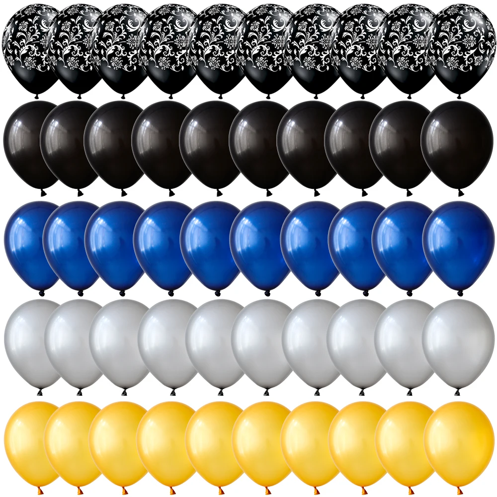 50 шт. 12 дюймов черный дамасский узор латексные шары украшения для дня рождения