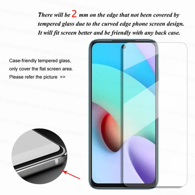 Protector de pantalla de vidrio transparente para Xiaomi Redmi 10, 9 T, 9A, 9C, 9, pel&iacute;cula de lente de c&aacute;mara de cristal templado para Redmi Note 10T, 10 S-1