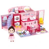 handbag kitchen toys dollhouse furniture for kids carry case doll house kitchen toys accessories interactive game gift