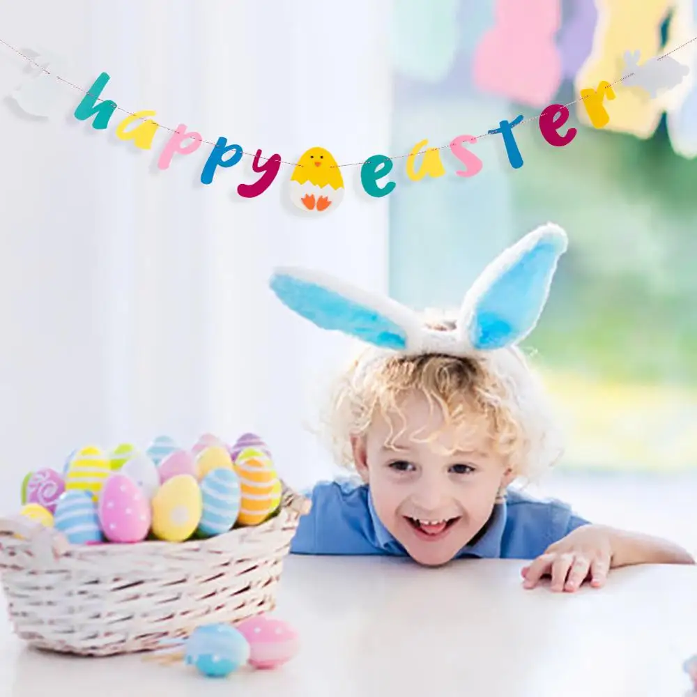 Пасхальные украшения сделай сам 2 м подвесная гирлянда в виде счастливого