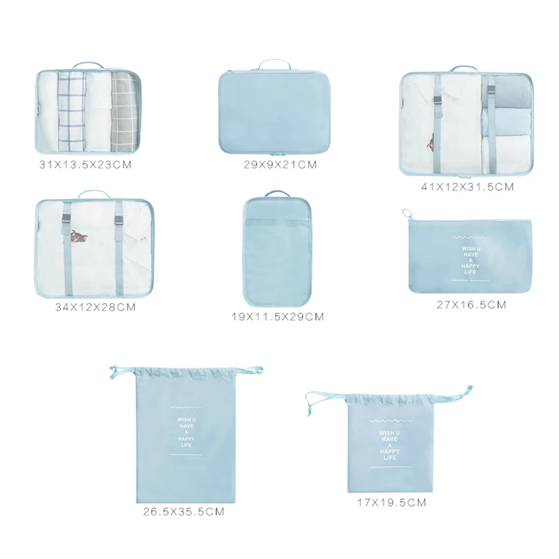 8 шт./компл. портативные сумки для хранения одежды дорожный набор чемодан деловых