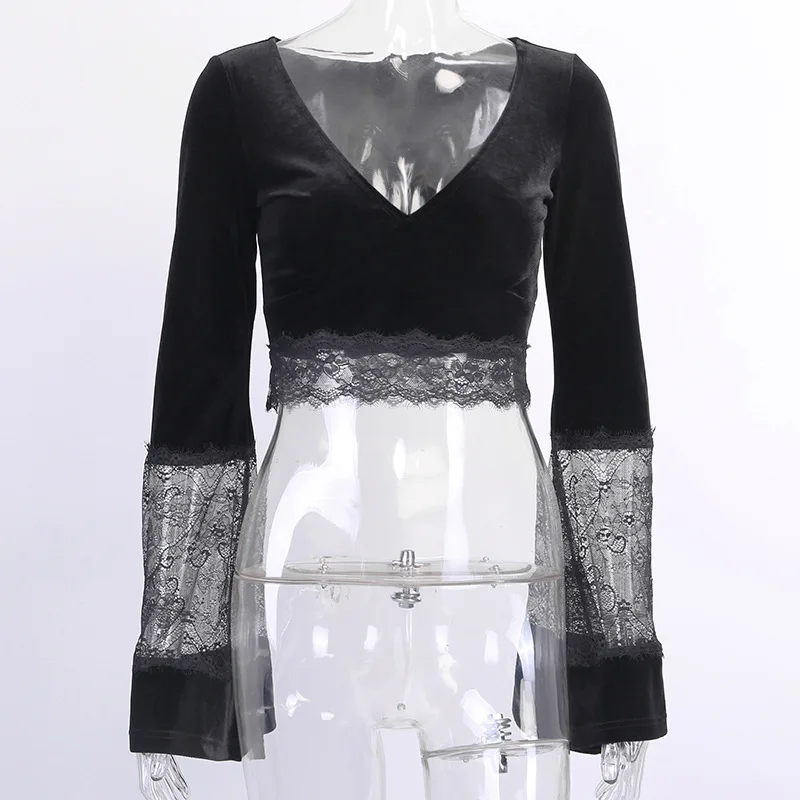 

Gothic Lace Off Shoulder Tops Summer Female Tees Women Black Tops Harajuku Short Sleeve Bow T-shirts Sexy dress