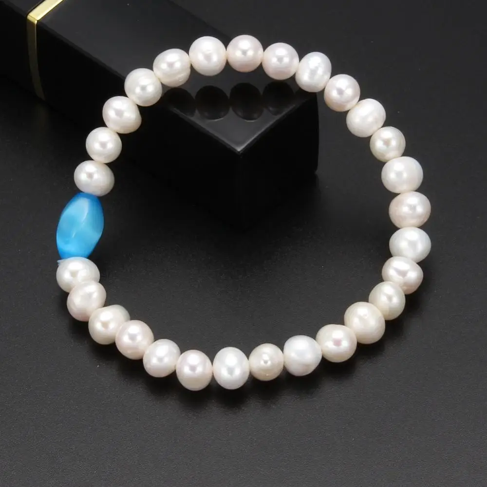 Женский браслет с натуральным пресноводным жемчугом | Украшения и аксессуары