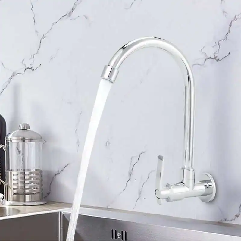 

G1/2 Kitchen Sink Faucet 360 Degree Rotating Basin Faucets For Home Kitchen Wall-Mounted Single Handle Single Cold Water Taps