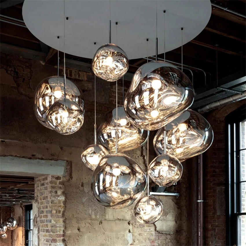 

Post modern lava shaped pendant lights bedroom living room home lamps Nordic dining room bar glass chandelier lamp luminaires