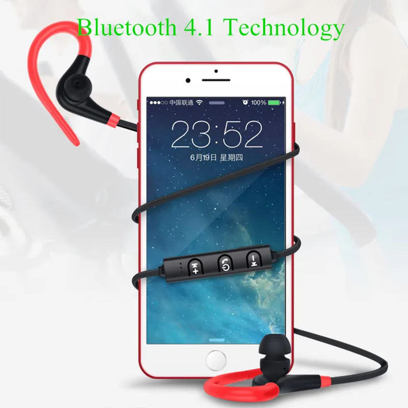 Беспроводные наушники Bundwin с Bluetooth 5 0 спортивные стерео ушным крючком