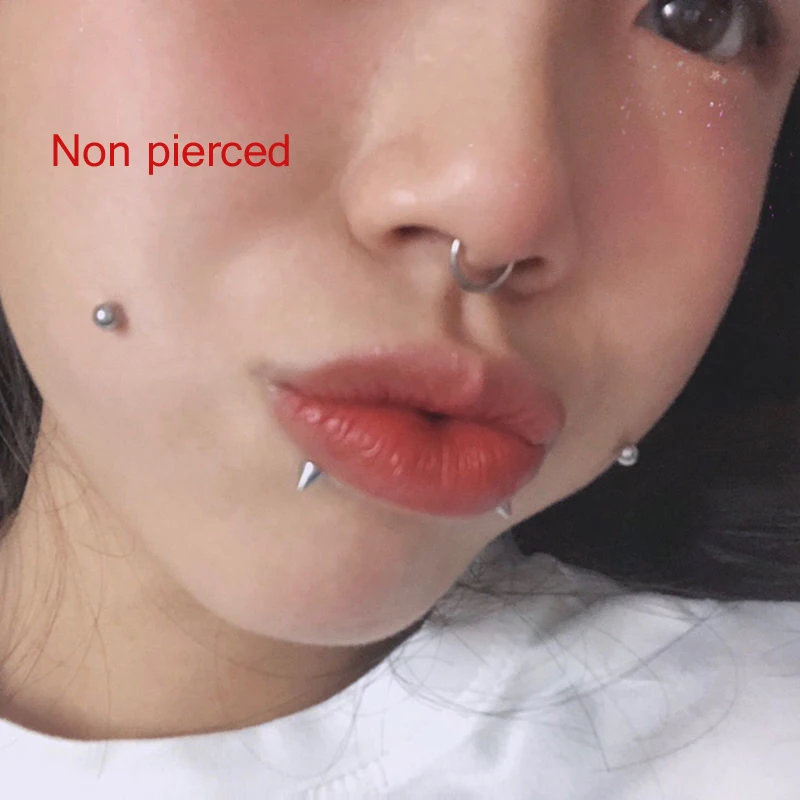 New Arrival Fake Lip Ring Stud Nose Eyebow Dimple Sticker Piercing Body Jewelry Punk Smiley | Украшения и аксессуары