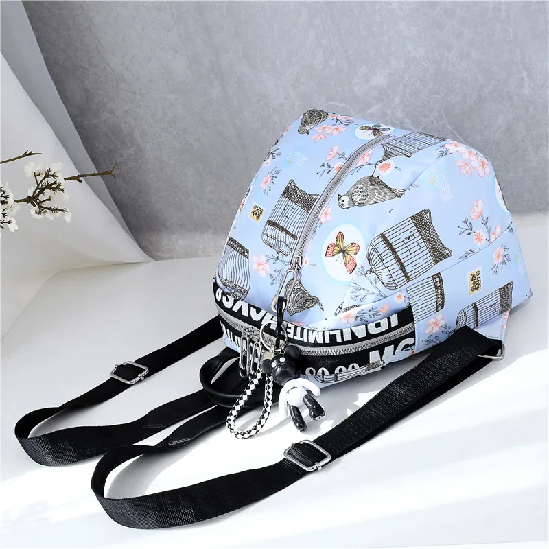 Женский рюкзак модный с принтом и подвеской школьные сумки для