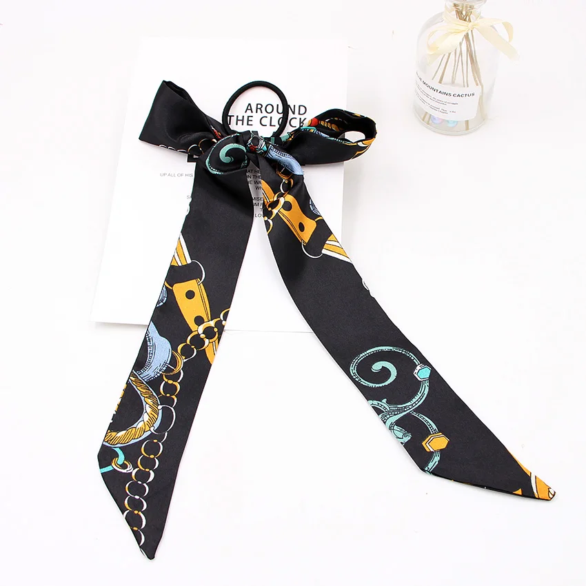 Резинки для волос в богемном стиле эластичные ленты с большим цветочным принтом