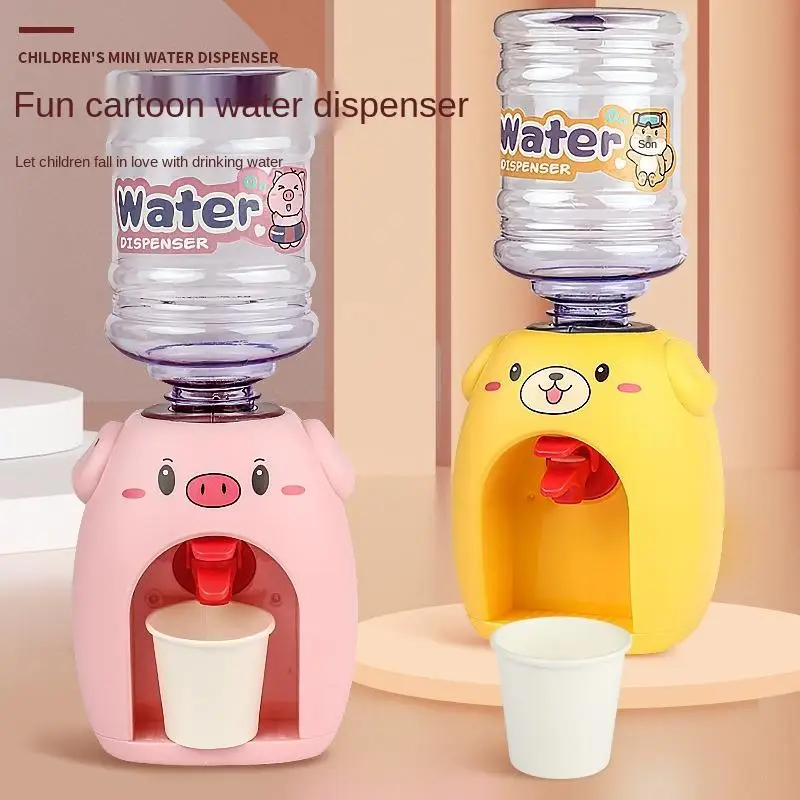 

Children's Mini Simulation Water Dispenser Fun Cartoon Piglet With Cup Drink Dispenser Set Play House Furniture Toy