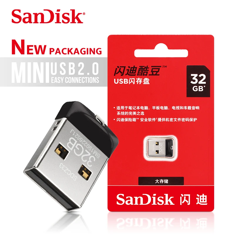 

SanDisk USB 2.0 100% Original CZ33 Mini Pen Drives 64GB 32GB 16GB 8GB USB Flash Drive Stick U Disk USB Key pendrive