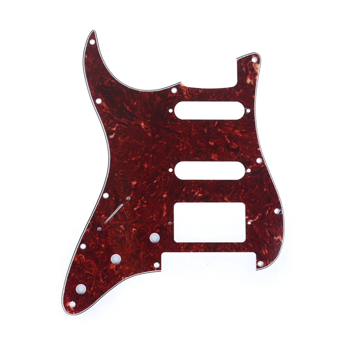 Musiclily Pro Left Handed 11-Hole Strat HSS Guitar Pickguard for USA/Mexican Strat Floyd Rose Bridge Cut, 4Ply Vintage Tortoise