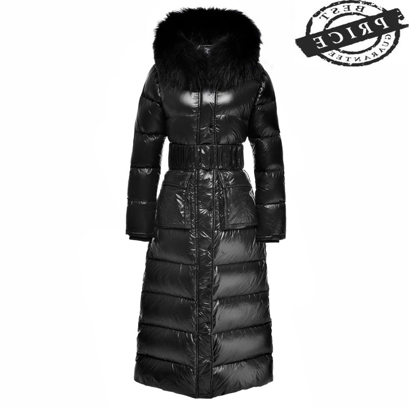 

White Duck Long Down Jackets 2021 Winter Jacket Women Ladies Coats Big Fur Coat Thick Warm Clothes Chaqueta Mujer LWLa1a