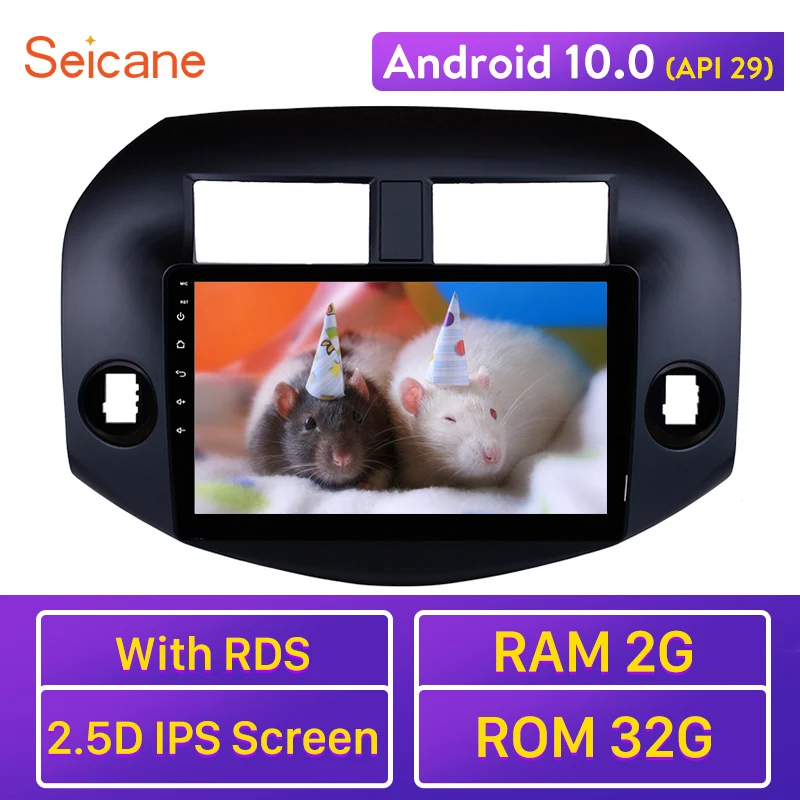 Seicane 10 1 дюймов Android 0 автомобильное радио для 2007 2011 Toyota RAV4 Bluetooth GPS Поддержка SWC DVR