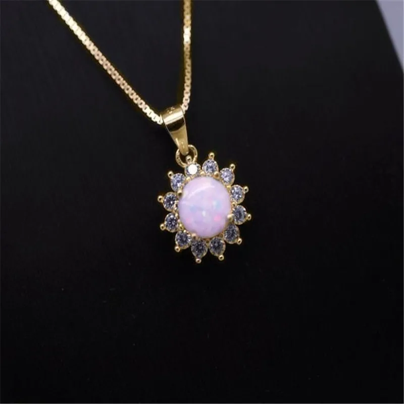 Exquisite Luxury Round White Pendant Necklace Inlay Glamour Lady Wedding Party Jewelry Gift | Pendants