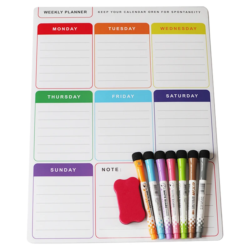 Еженедельный Ежемесячный Планировщик Календарь магнитный сухой стираемый доска