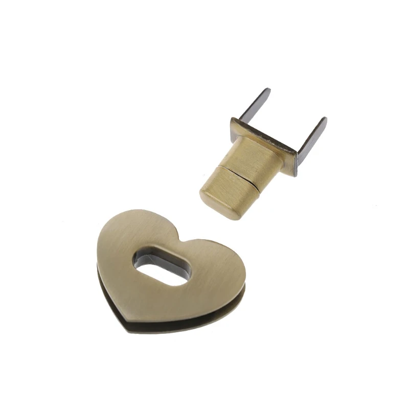 

Heart Shape Clasp Turn Lock Twist Lock Metal Hardware For DIY Handbag Bag Purse LX9F