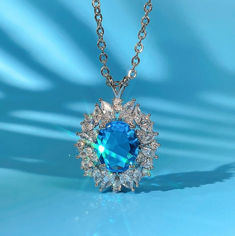 

ANGLANG Delicate Round Pendant Necklace Women for Engagement Wedding Luxury Cubic Zirconia Fashion Necklace Accessories Jewelry