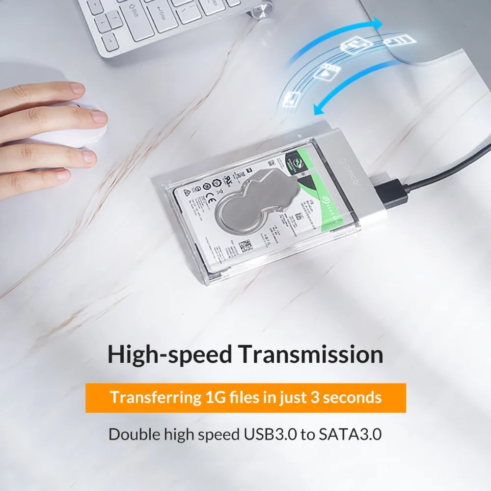 ORICO HDD Case 2.5 inch Transparent Box USB3.0 HDD Enclosure Micro-B SATA to USB 3.0 Hard Disk Case 6Gbps Support 4TB UASP Case