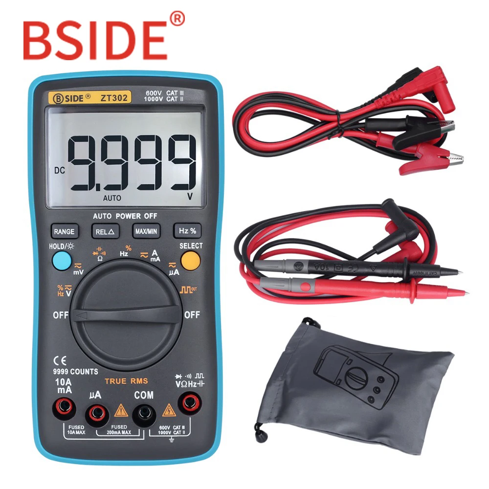 BSIDE ZT302 цифровой мультиметр 8000 9999 отсчетов True RMS Многофункциональный AC/DC тестер