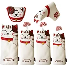 Чехол для головы для гольфа Lucky Cat, чехол для головы для гольфа для водителя, гибридный Паттер из искусственной кожи с магнитной застежкой