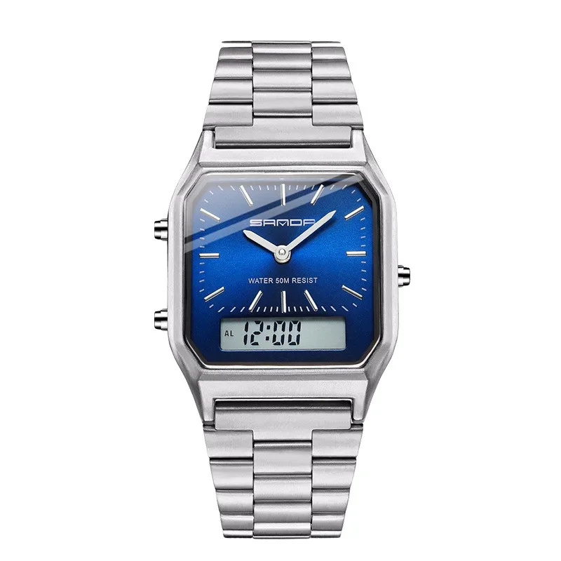 

Retro Classic Men's and Women's Watch Business Steel Band Electronic Watch Men and Women Multi-Function Couple Watches
