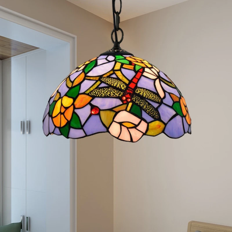 Тиффани лампа-Стрекоза подвесной светильник Средиземноморский маленький