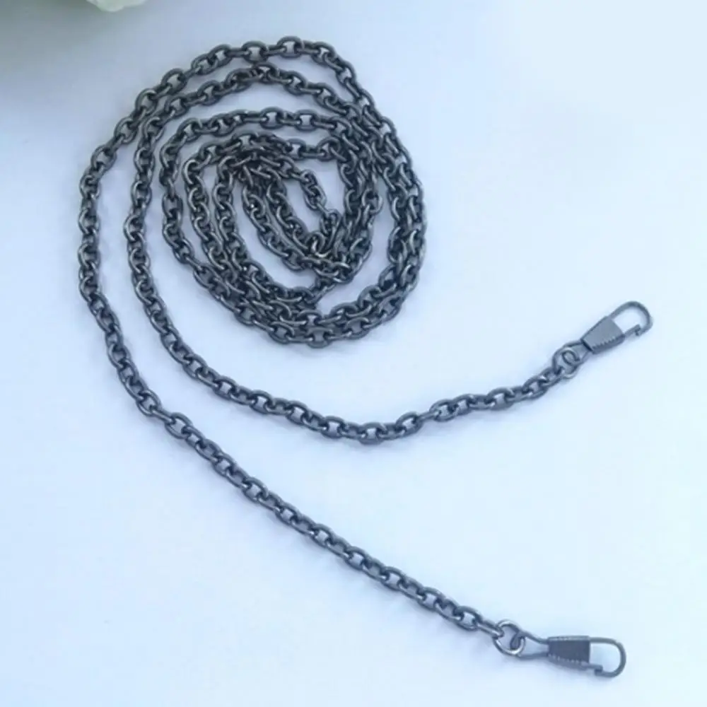 A-Black 120 см Твердые DIY металлические ремни сумки цепи сумки ремешки на плечо для сумок пряжки ручки черный золотой серебряный ремень аксессуары для сумок - Цвет: A-Black