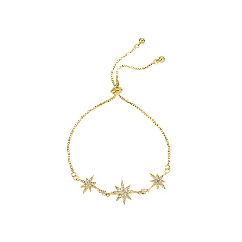 

JIAN Stylish Crystal Star Simple Adjustable Bracelets Birthday Gift for Girlfriend Women Gold Chain Wrap Bracelet Jewelry
