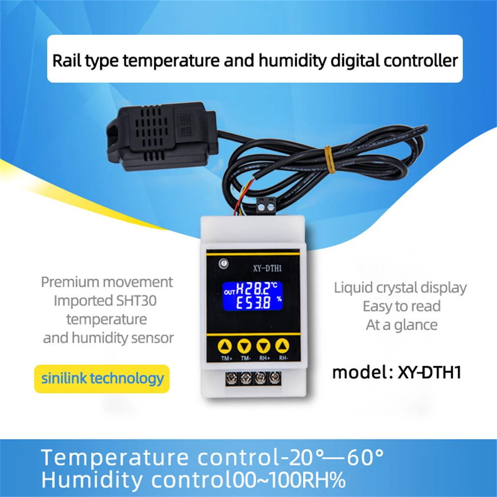 XY-DTH1 AC 220 В направляющая цифровой термостат контроль температуры и влажности ler