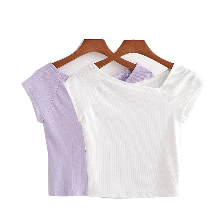 

Casual simple slim T-shirt summer new solid versatile short open navel women's top women clothing t shirt for women casual