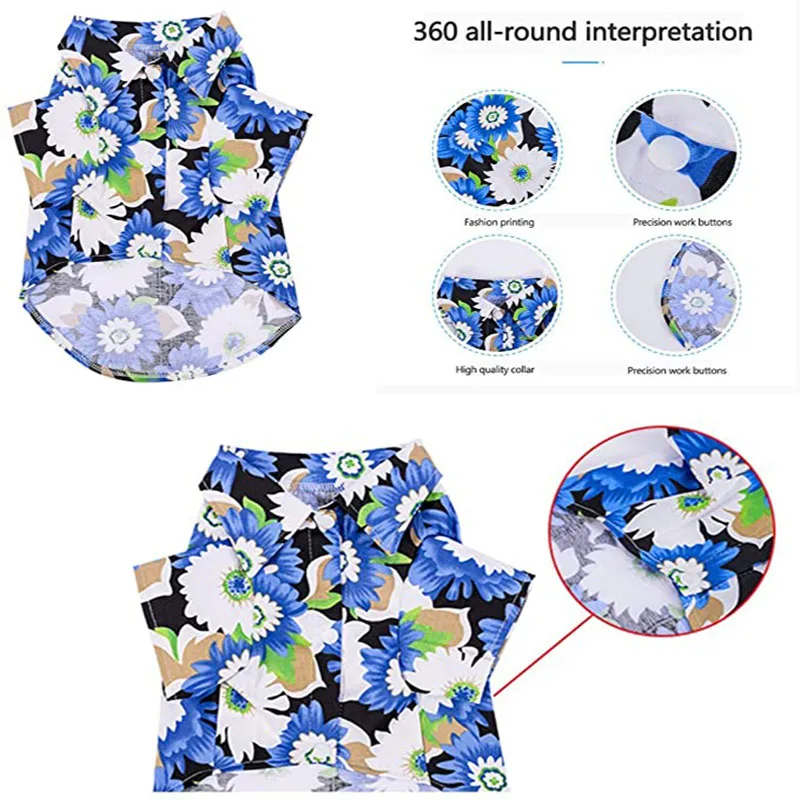 Гавайские рубашки для собак милая летняя крутая футболка одежда щенков