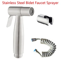 Bathroom Hose Holder Wash Handheld Stainless Steel Shower Bidet Sprayer Set Shattaf Body With Faucet Toilet Bathroom Pressurized