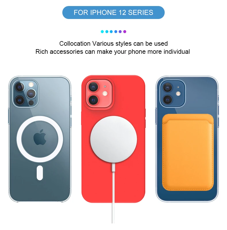 High Quality Mobile iPhone Hard Case for iPhone 13 12 Mini Pro Max Support Wireless MagSafe Magnetic Protective iPhone Case
