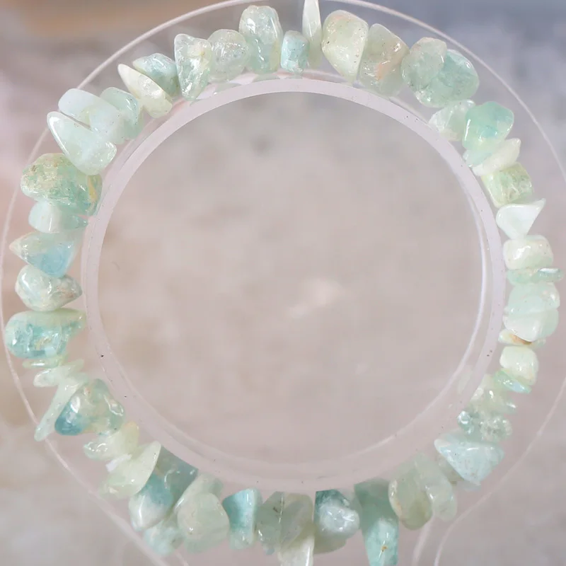 Aquamarine Браслет ювелирный подарок для женщин девушек натуральный камень чип бусины браслет Кристалл Опал Сердолик Lapis шнур стрейч " 1 шт - Окраска металла: Aquamarine