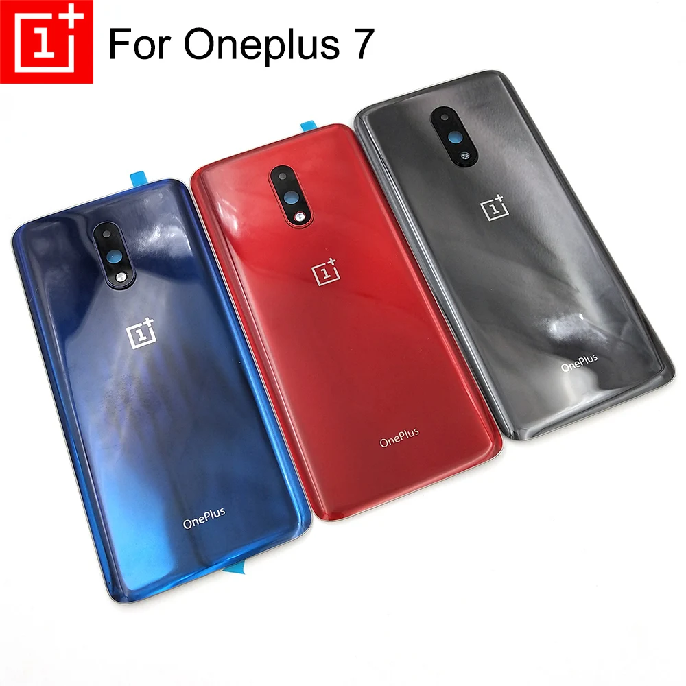 

Original Glass For OnePlus 7 Back Battery Cover Door Rear Glass One Plus 7 Battery Cover 1+ 7 Housing Case + Camera Lens + Logo