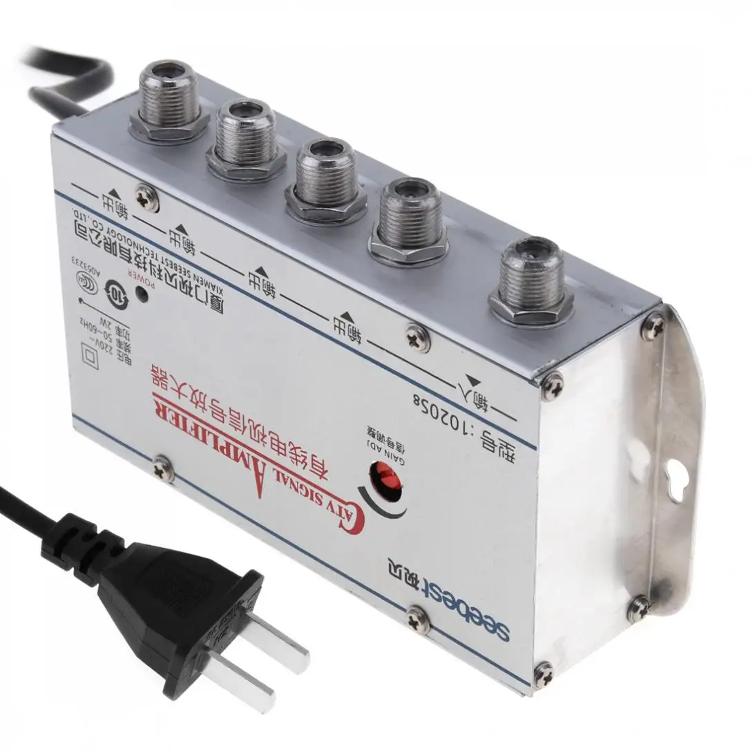 4 полосный усилитель сигнала для ТВ 110 220В видеомагнитофон кабель антенна