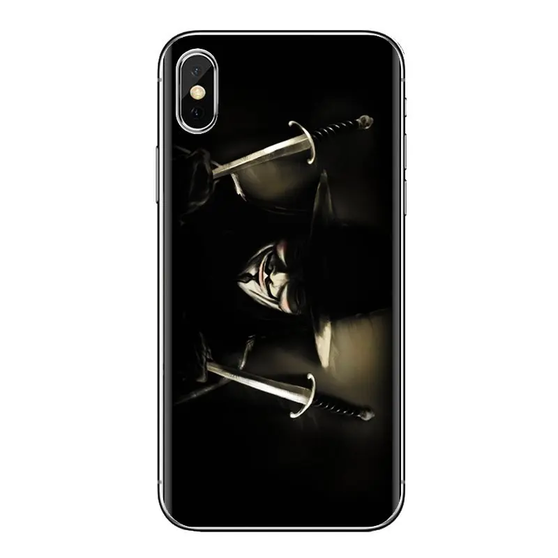 Гай Фокс Маска Анонимус V вендетта для samsung Galaxy S3 S4 S5 мини S6 S7 край S8 S9 S10 Plus Note 3 4 5 8 9