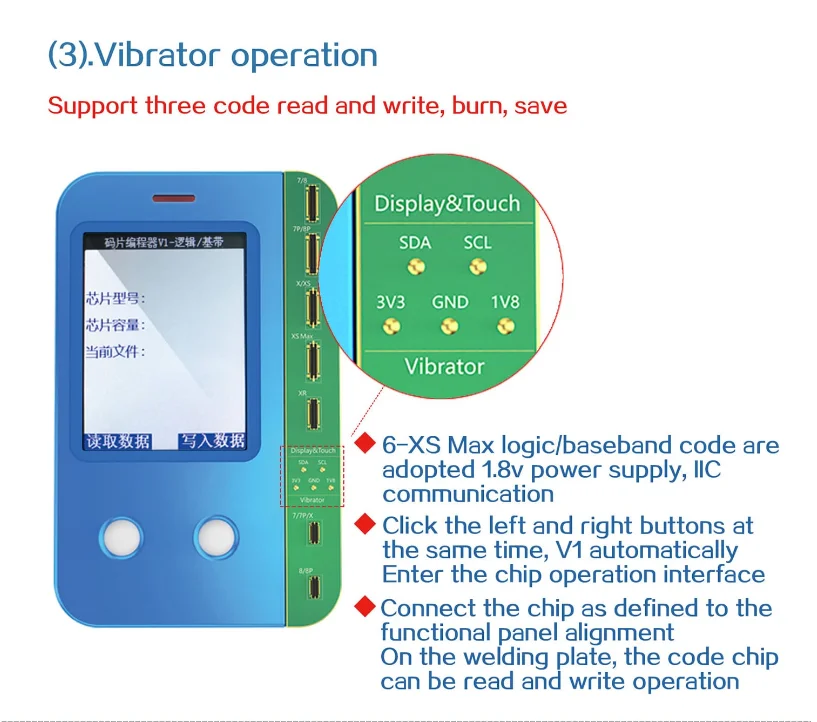 Плата JC V1s для iphone 7 11ProMax фоточувствительная с сенсорным управлением базовой