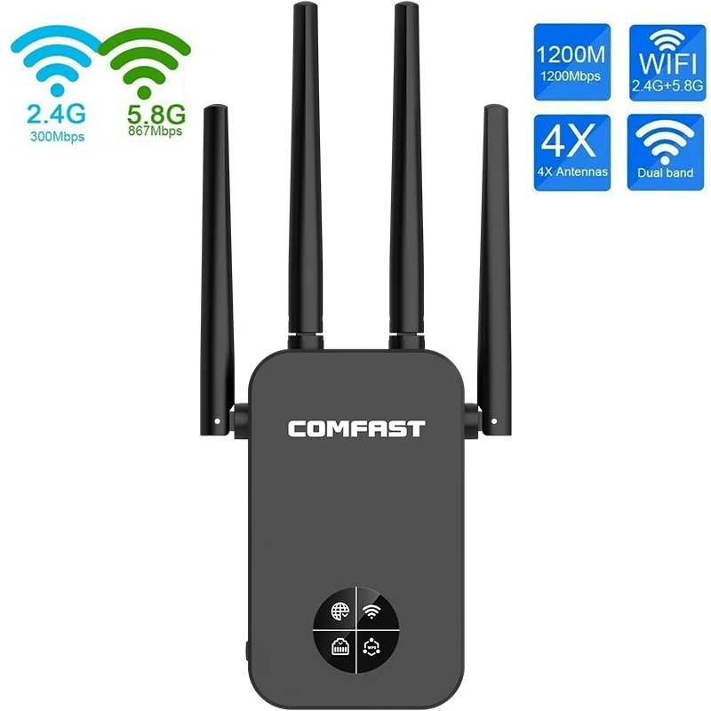 

Ретранслятор Wi-Fi, 1200 Мбит/с, 2,4 ГГц
