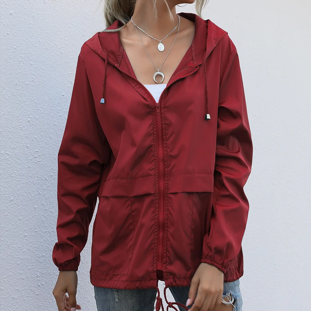 

Women's zipper hoodie lightweight outdoor hiking raincoat jacket jacket women