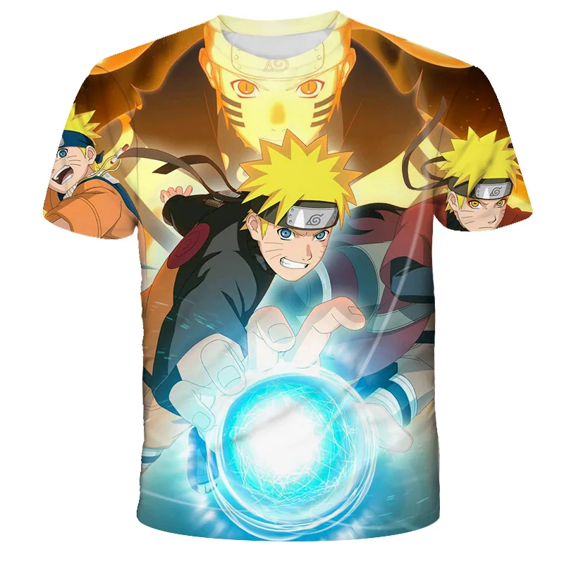 

2021 Summer T-shirt Anime T-shirt Children Boys Clothes Kakashi I Gaara Short Sleeve Children's Clothing Children Girls Shirts