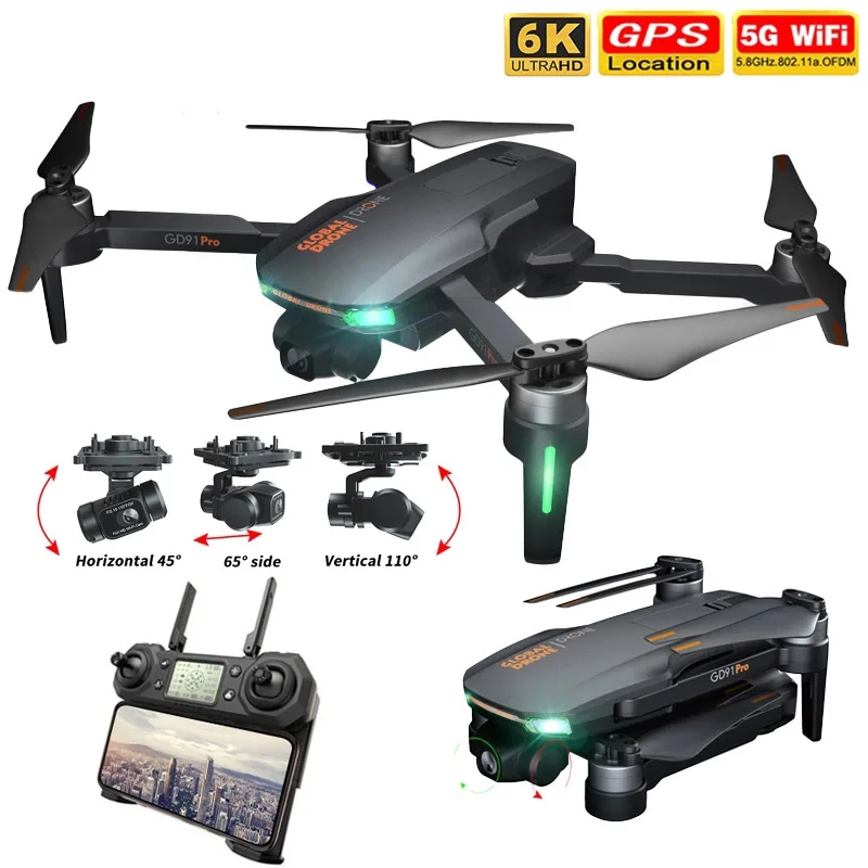 2021 Новый GD91Max Дрон 6k GPS 5G WiFi 3 осевая Карданная камера бесщеточный мотор