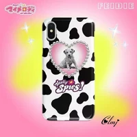 clmj cute vintage dog phone case for iphone 11 pro 13 12 xs x xr 8 7 plus animal heart phone case white silicone soft cover y2k
