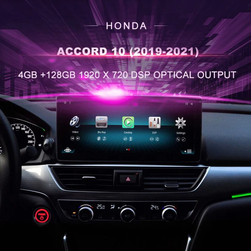 

Автомобильное радио, DVD, GPS, для Honda Accord 10 (2019-2021), автомобильное радио, мультимедийный видеоплеер, навигатор GPS, Android 10,0, двойной Din