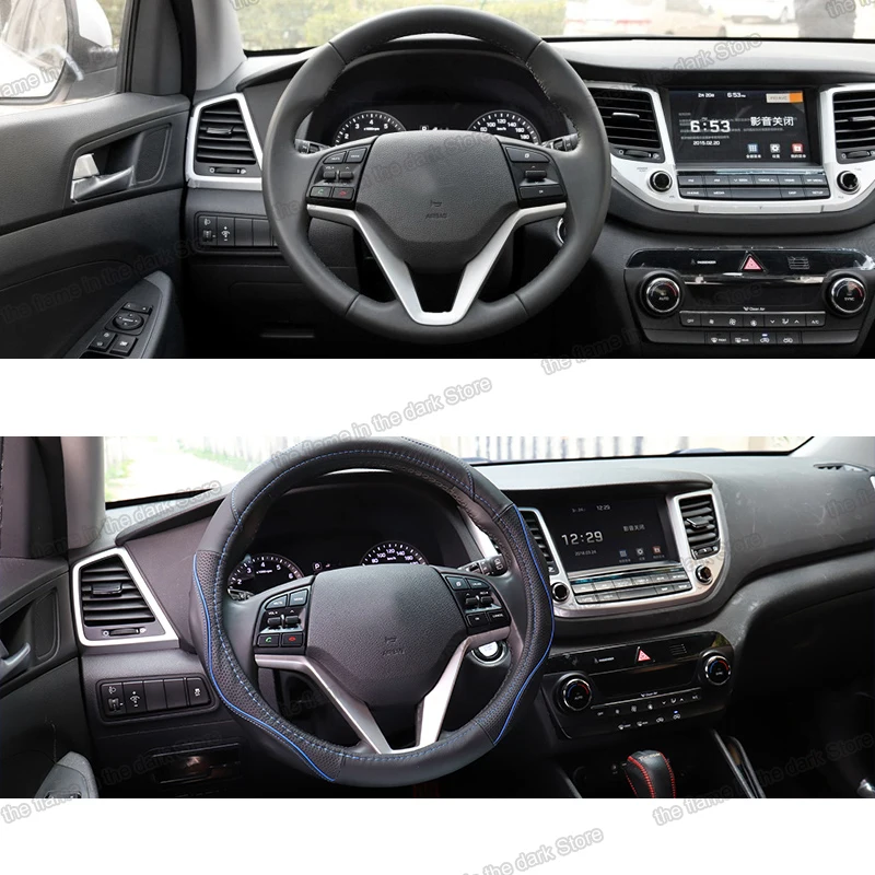 Lsrtw2017 кожаный чехол рулевого колеса автомобиля для Hyundai Tucson 2015 2016 2017 2018 2019 2020
