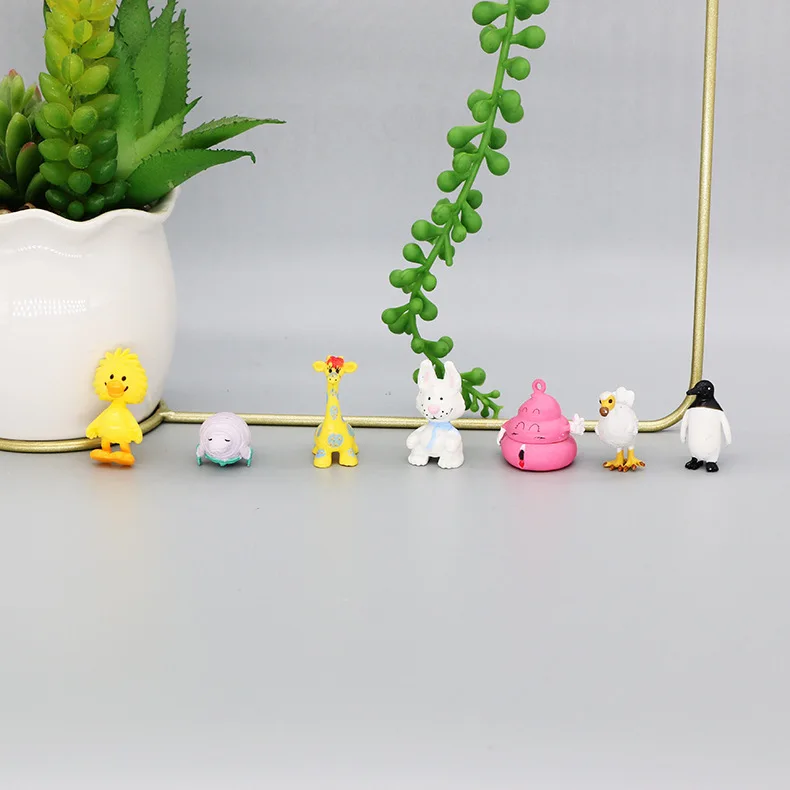 

50pcs/lot Present for Kids Cartoon Little Animal Dolls 3cm Cake Decoration