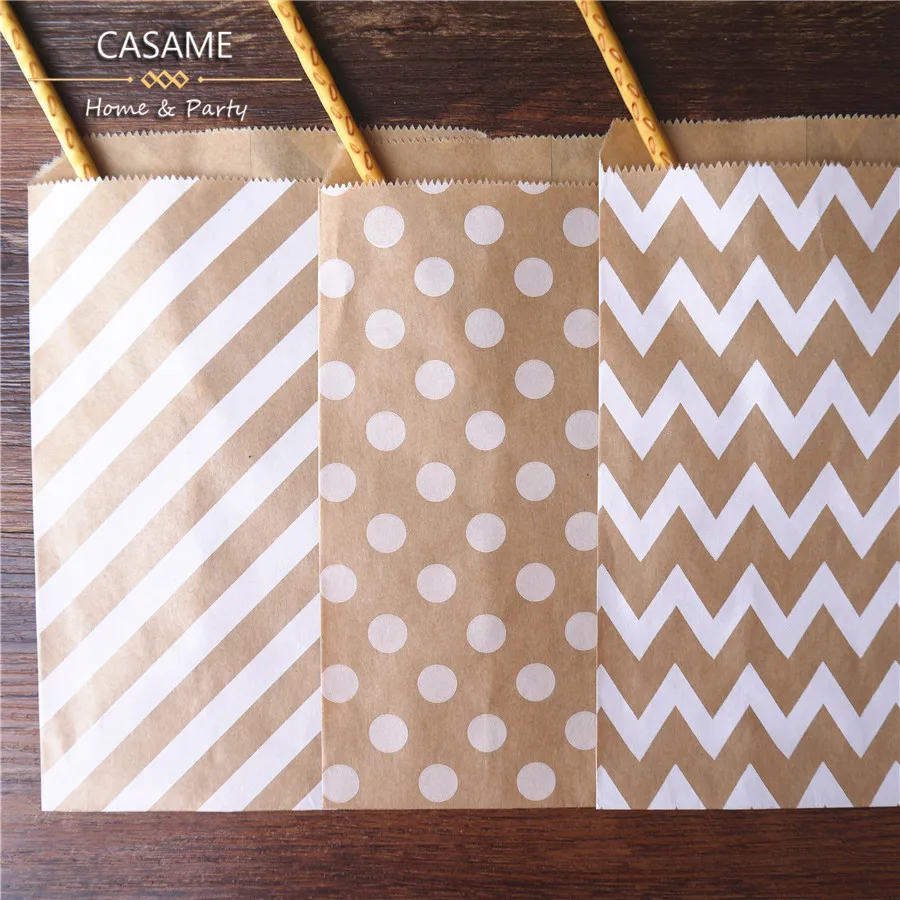 Крафтовые пакеты бумажные для свадьбы дня рождения Нового года партия