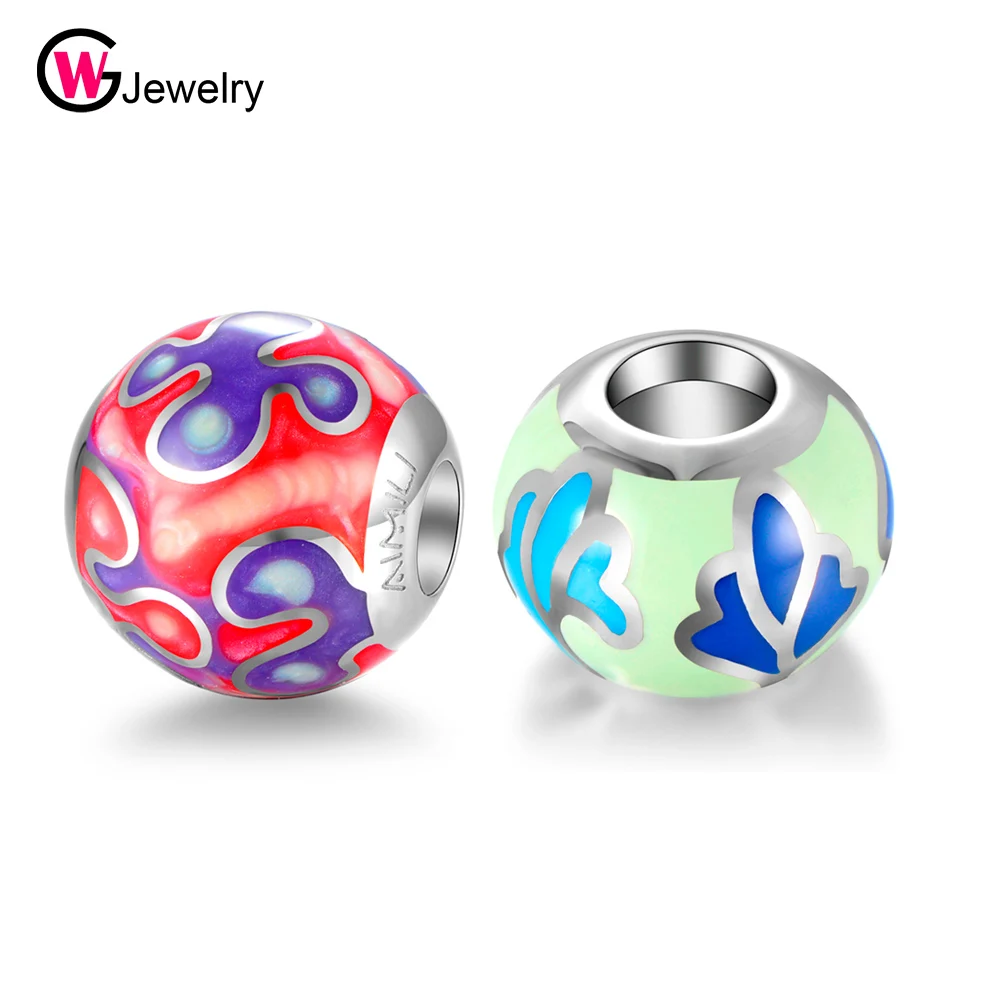 

925 Sterling Silver Pattern Red Enamel Vintage Chinese Lucky Cloud Charms Beads for Women Bracelet Necklace Christmas