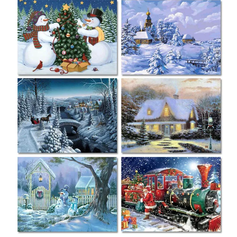 Алмазная вышивка пейзаж Снежный дом алмазная живопись Полный Круглый Набор для